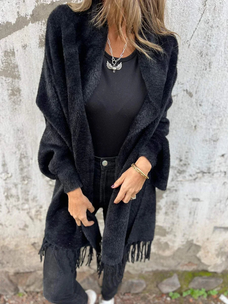 Ellyse - Long Sleeve Fringe Coat