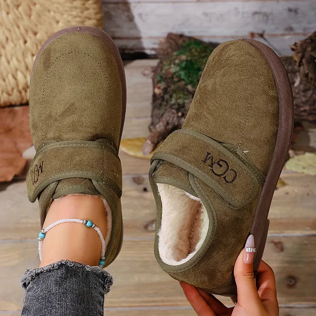 Althilana - Faux Fur Shoes With Adjustable Strap