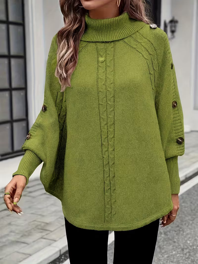 Lolana - High-Neck Sweater With Twisted Style