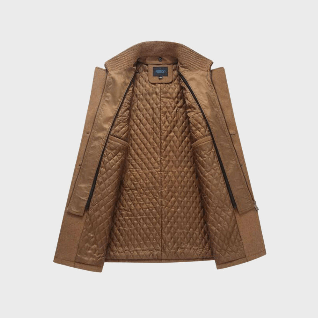 Sabron - Quilted Wool Coat With Zip Front