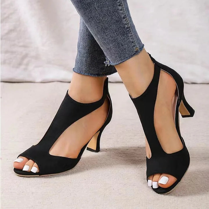Kalysha - Fish-Shaped Back Zipper Heels
