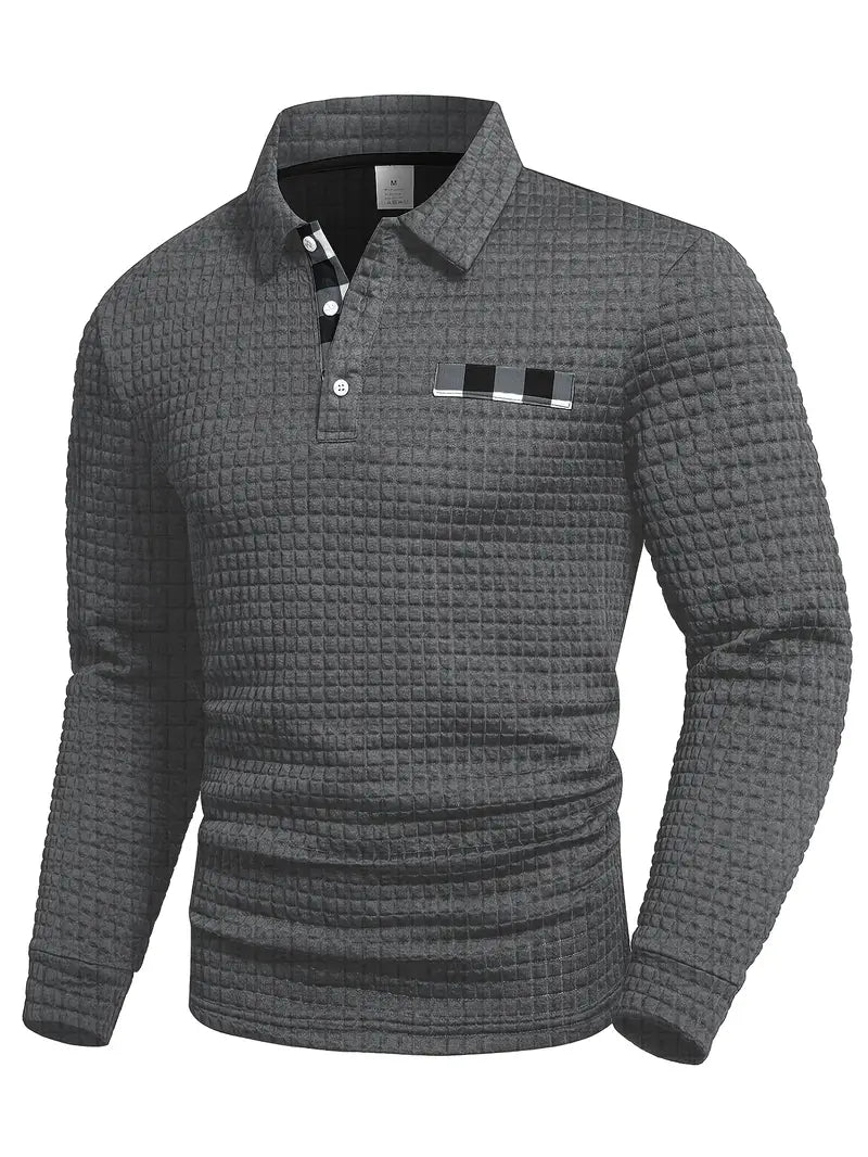 Hughes - Casual Thick Knit Button-Up Shirt