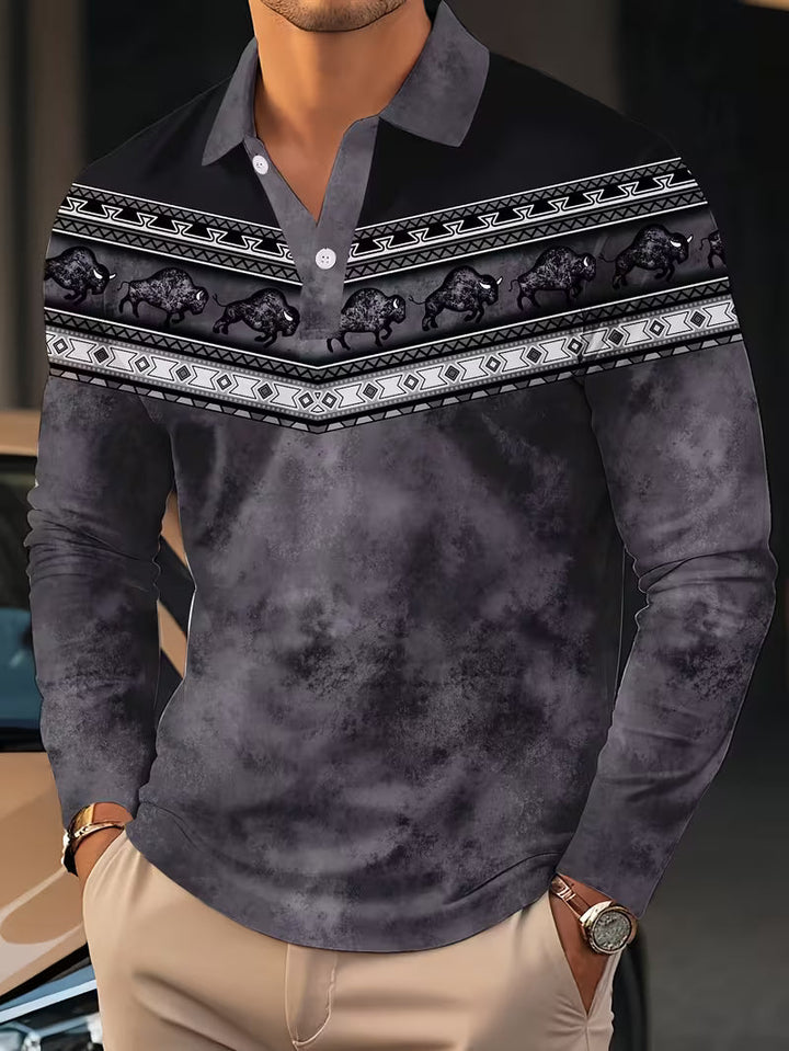 Tamas - Casual Vintage Color 3D Print Polo Shirt