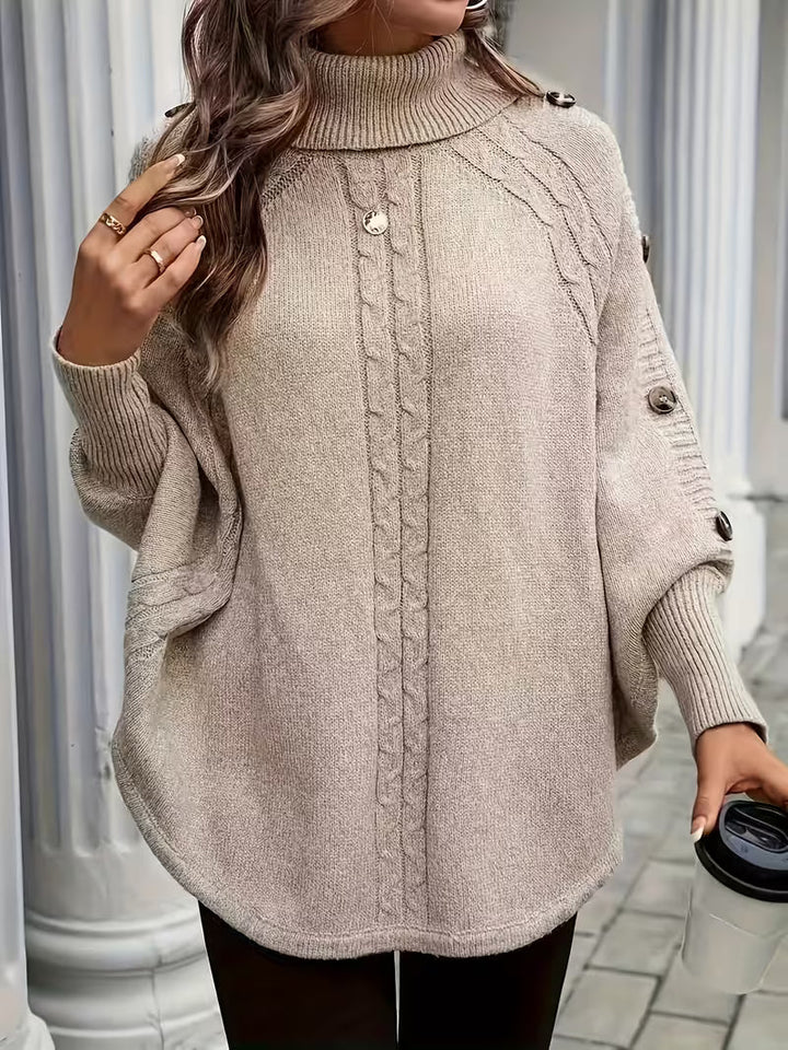 Lolana - High-Neck Sweater With Twisted Style