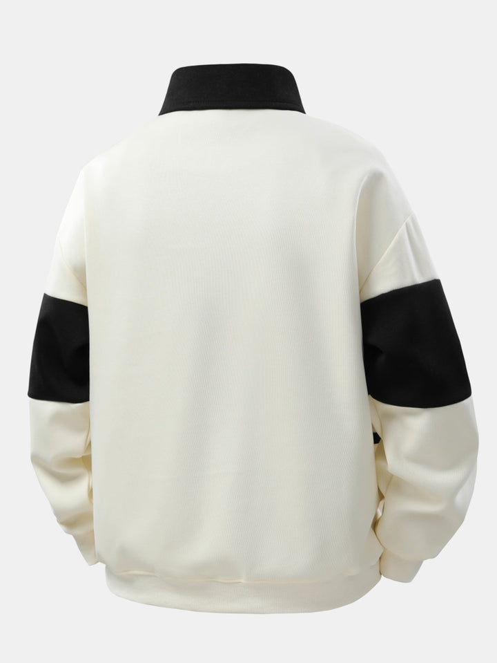 Jefro - Colorblock Sweatshirt And Corduroy Pants