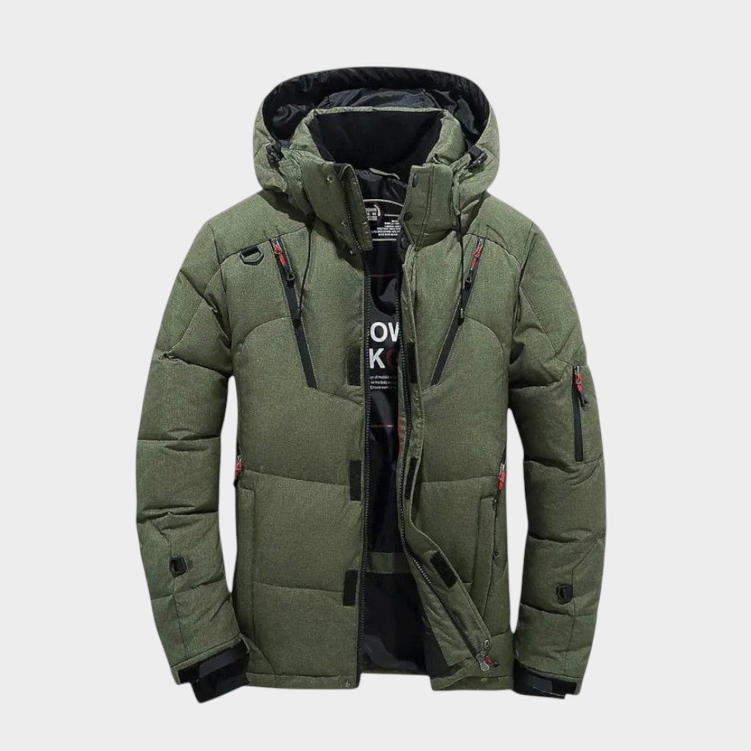 Peneolia - Puffer Jacket With Hood and Zippered Pockets