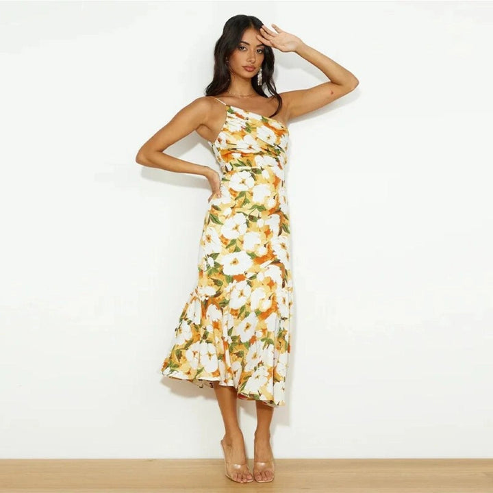 Cynthia - Floral Satin Dress