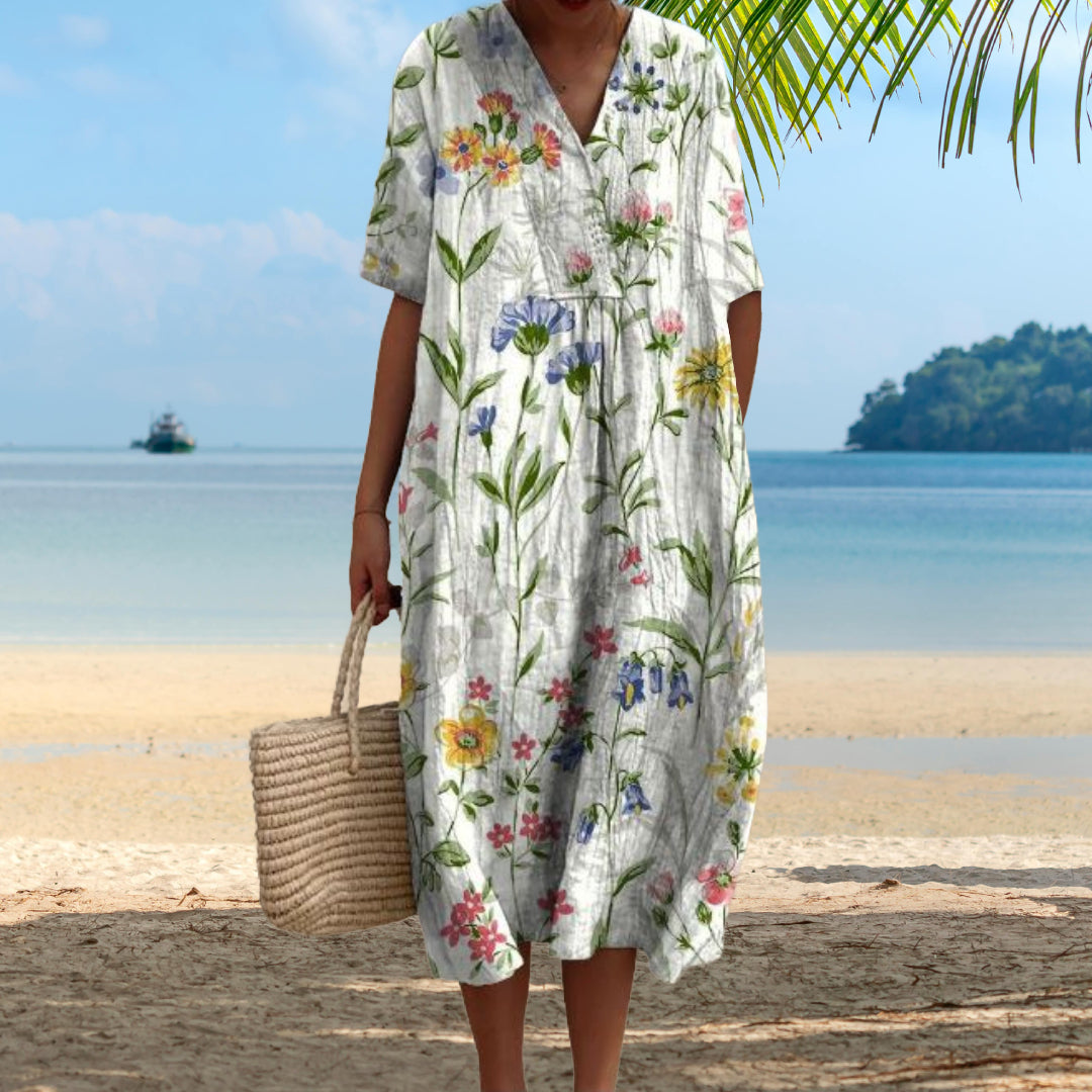 Lora - Colorful Floral Summer Dress