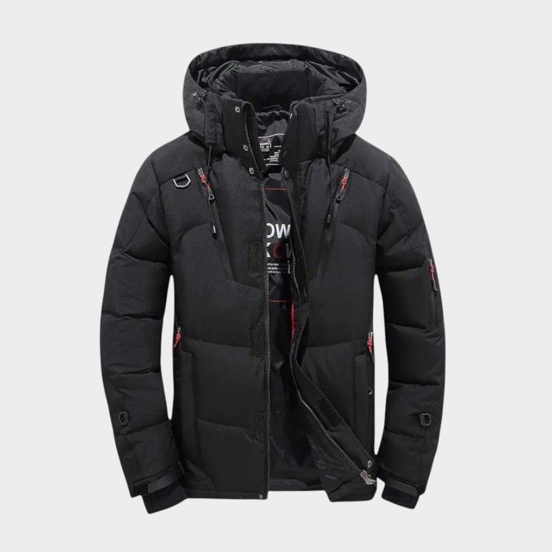 Peneolia - Puffer Jacket With Hood and Zippered Pockets