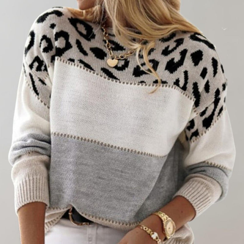 Ximeosiya - Elegant Leopard Print Sweater
