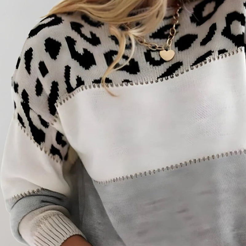 Ximeosiya - Elegant Leopard Print Sweater
