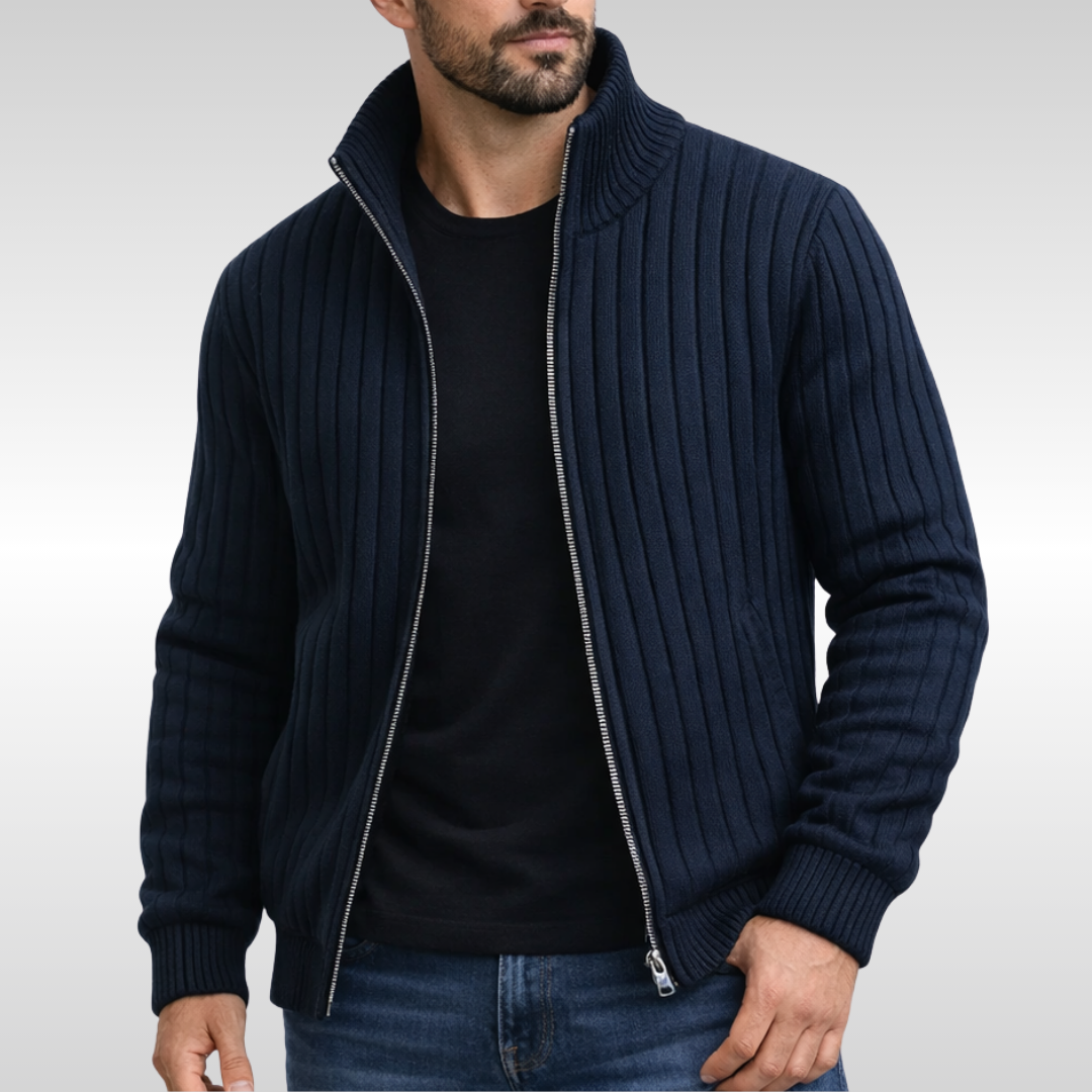 Roald - Classic Knitted Cardigan With Zipper