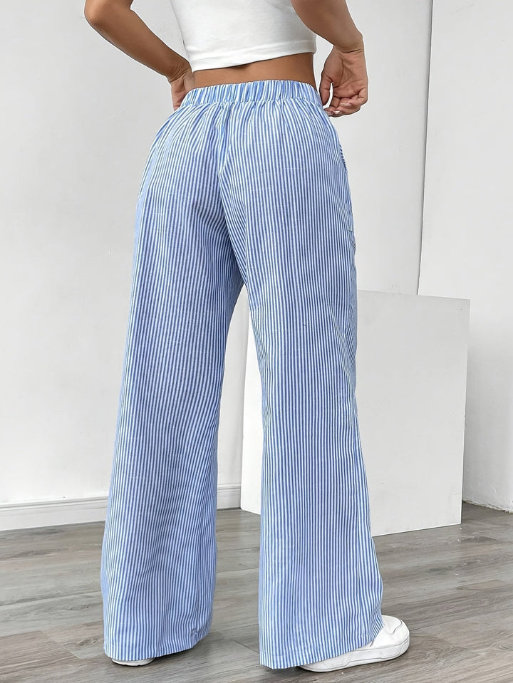 Sunnyi - Casual Striped Wide Leg Pant