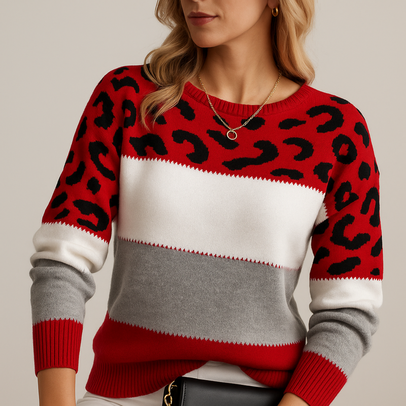 Diletta - Elegant Leopard Print Sweater