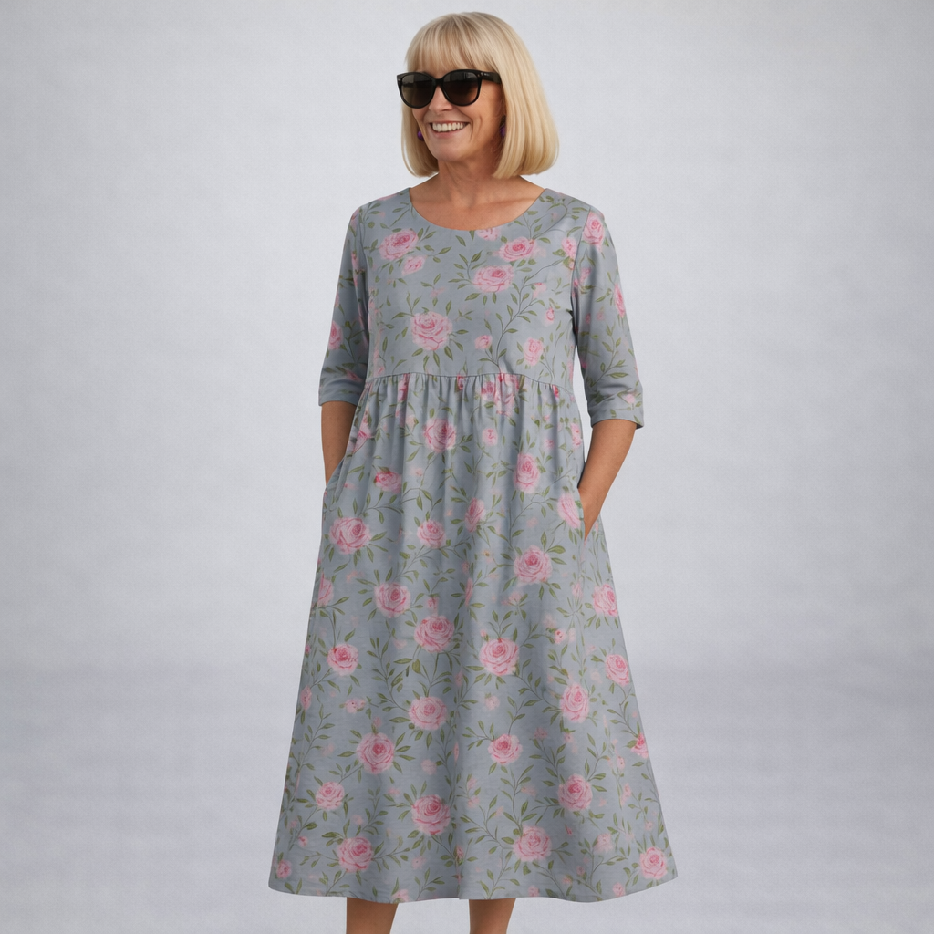 Zunia - Floral Midi Dress With Pockets