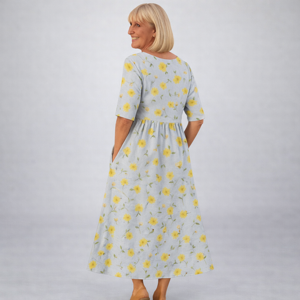 Zunia - Floral Midi Dress With Pockets