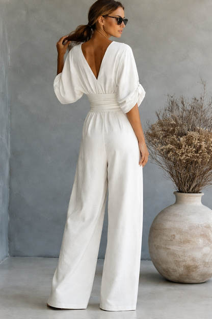 Aurore - Comfortable Jumpsuit WIth V-Neck