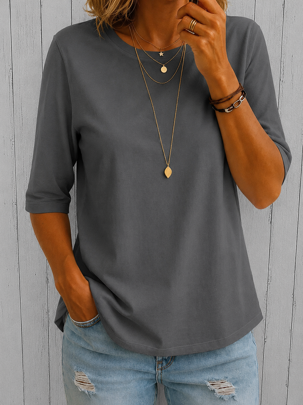 Beela - Comfortable T-shirt With O-Neck