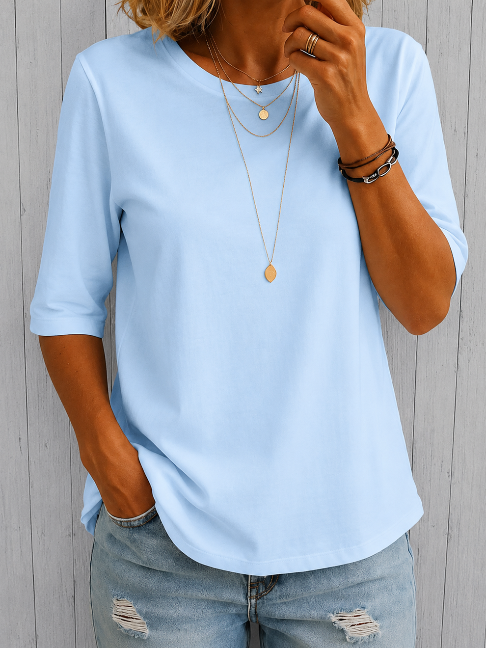 Beela - Comfortable T-shirt With O-Neck