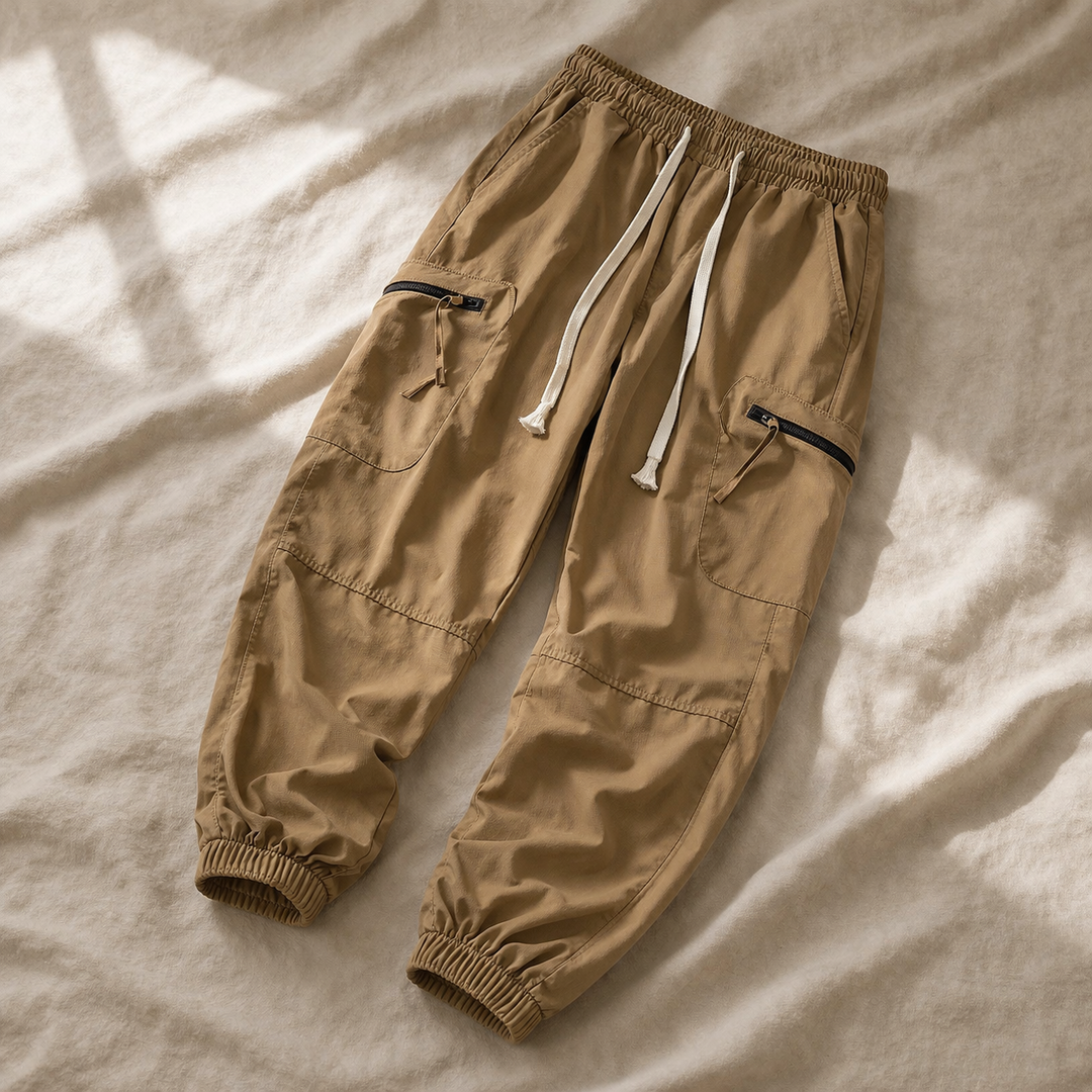 Johnas - Casual Cargo Pants With Drawstring