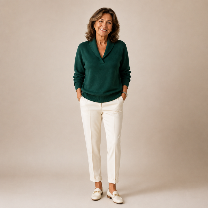 Roweora - Long Sleeve V-Neck Sweater