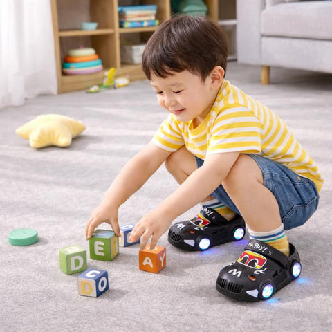 KidVroom - Children’s LED Car Slipper With Glowing Wheels And Strap