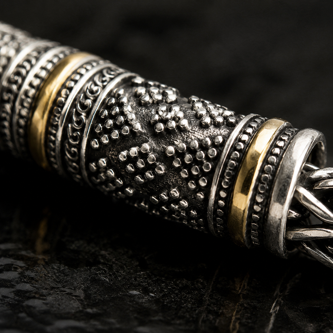 Jalair - Engraved Stainless Steel Rope Bracelet