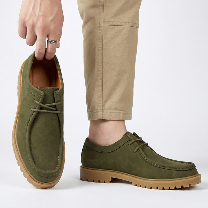 Jasson - Suede Moc-Toe Lace-Up Shoes