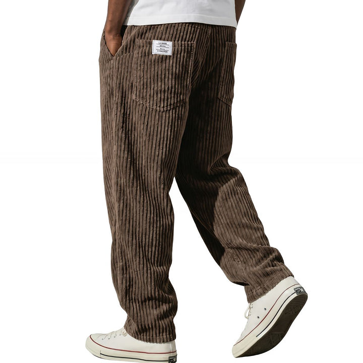 Paloinira - Pants with Wide-Leg Fit and Corduroy Texture