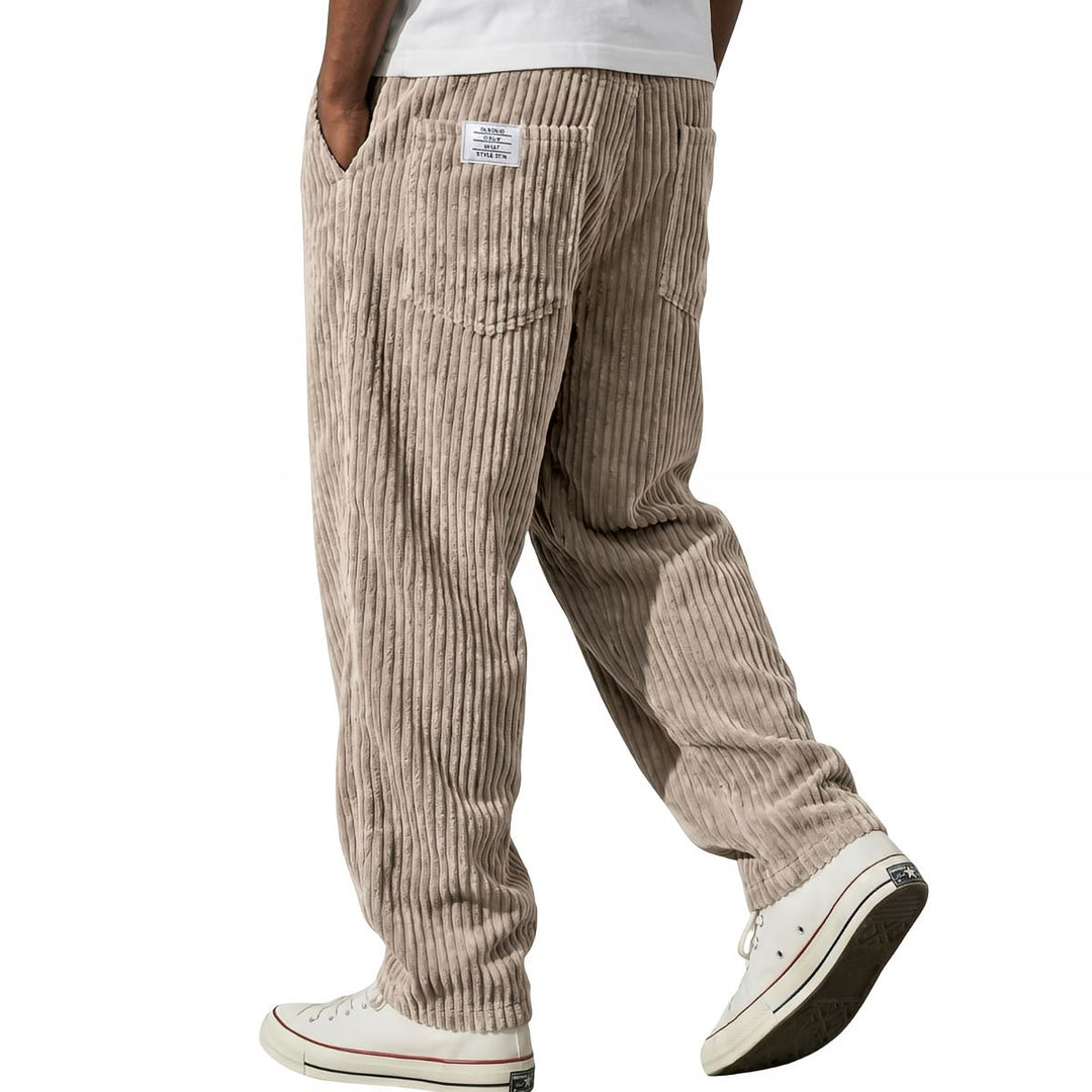 Paloinira - Pants with Wide-Leg Fit and Corduroy Texture