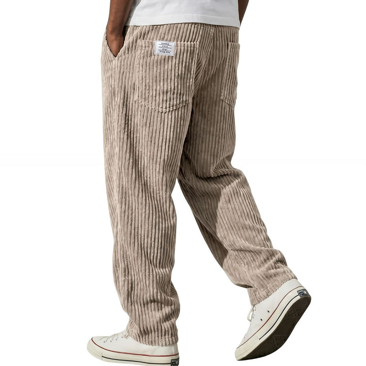 Paloinira - Pants with Wide-Leg Fit and Corduroy Texture