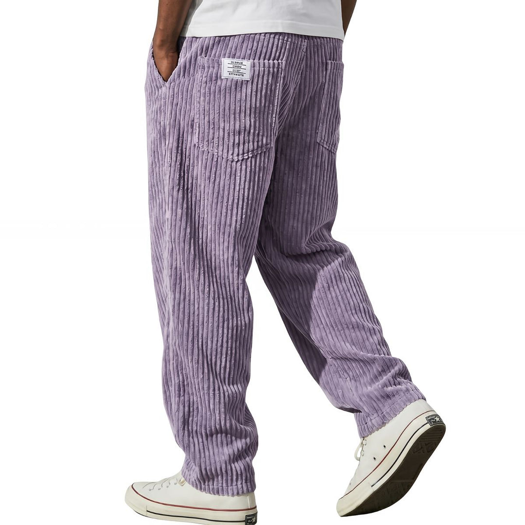 Paloinira - Pants with Wide-Leg Fit and Corduroy Texture