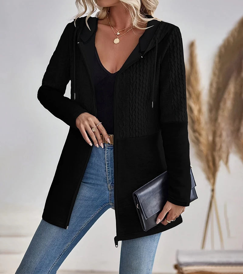 Jylda - Zip-Up Hooded Cardigan