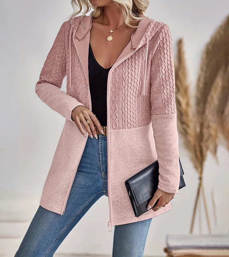 Jylda - Zip-Up Hooded Cardigan