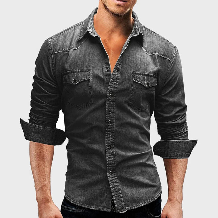 Nemanja - Elegant Denim Shirt With Pockets