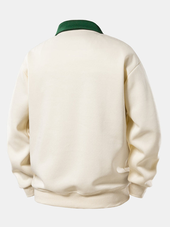 Gideon - Milano Print Contrast Polo Sweatshirt