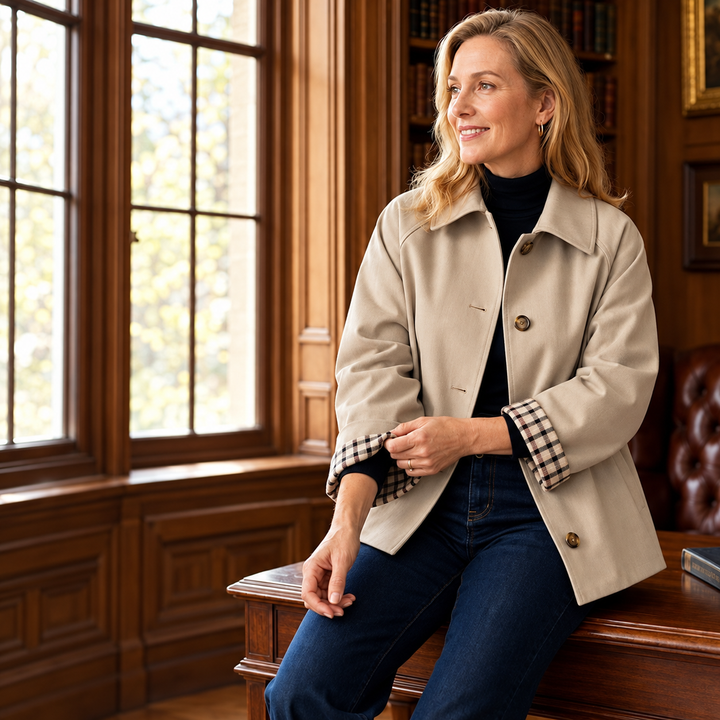 Amaliluza - Single Breasted Long Sleeve Sleeve Coat