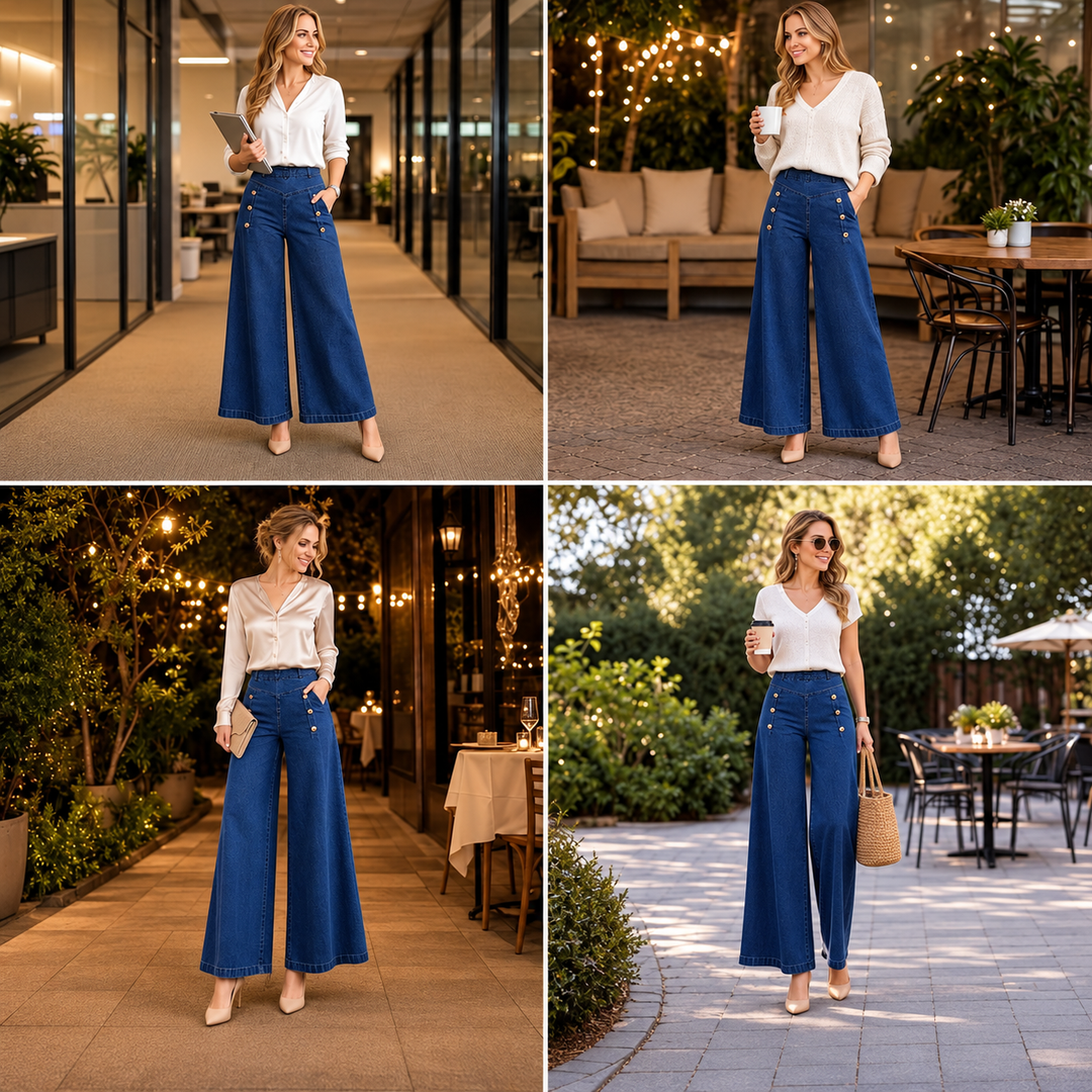 Belilica - Stretch Jeans With Decorative Buttons