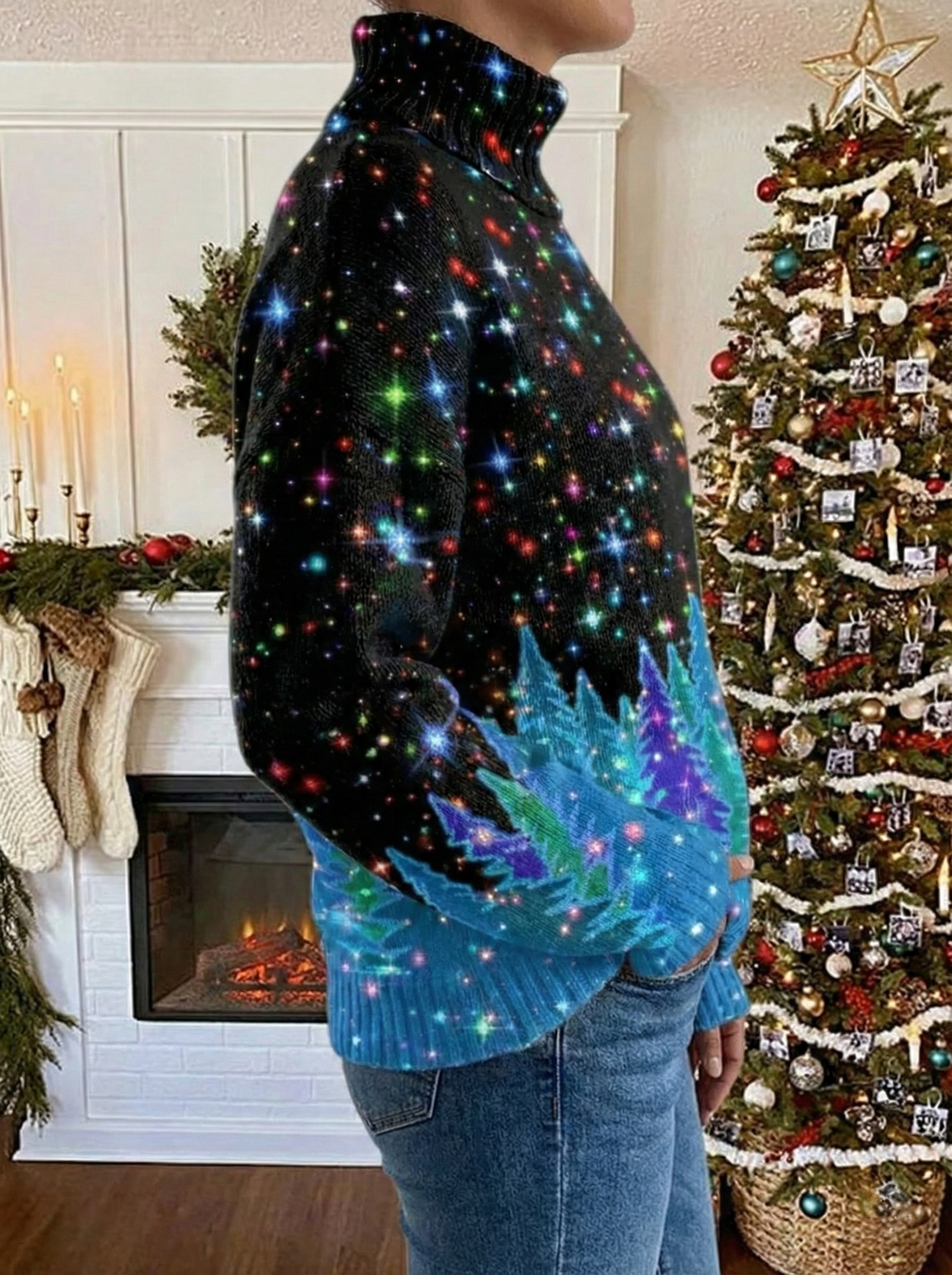 Helda - Christmas sweater with star print