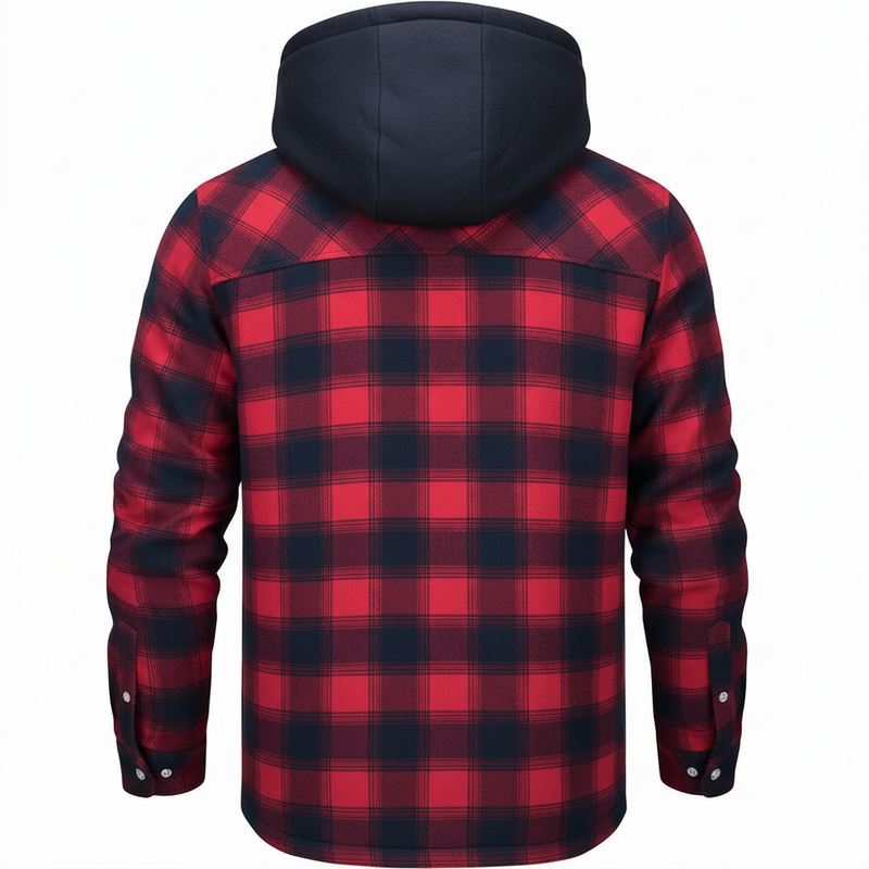 Nadav - Elegant Long Sleeve Warm Hooded Jacket With Button