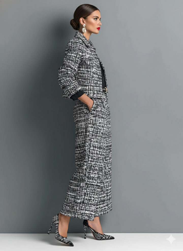 Elenea - Stylish Long Sleeved Jacket And Casual Pant
