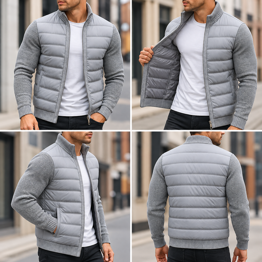Celenna - Padded Jacket With Knit Sleeves