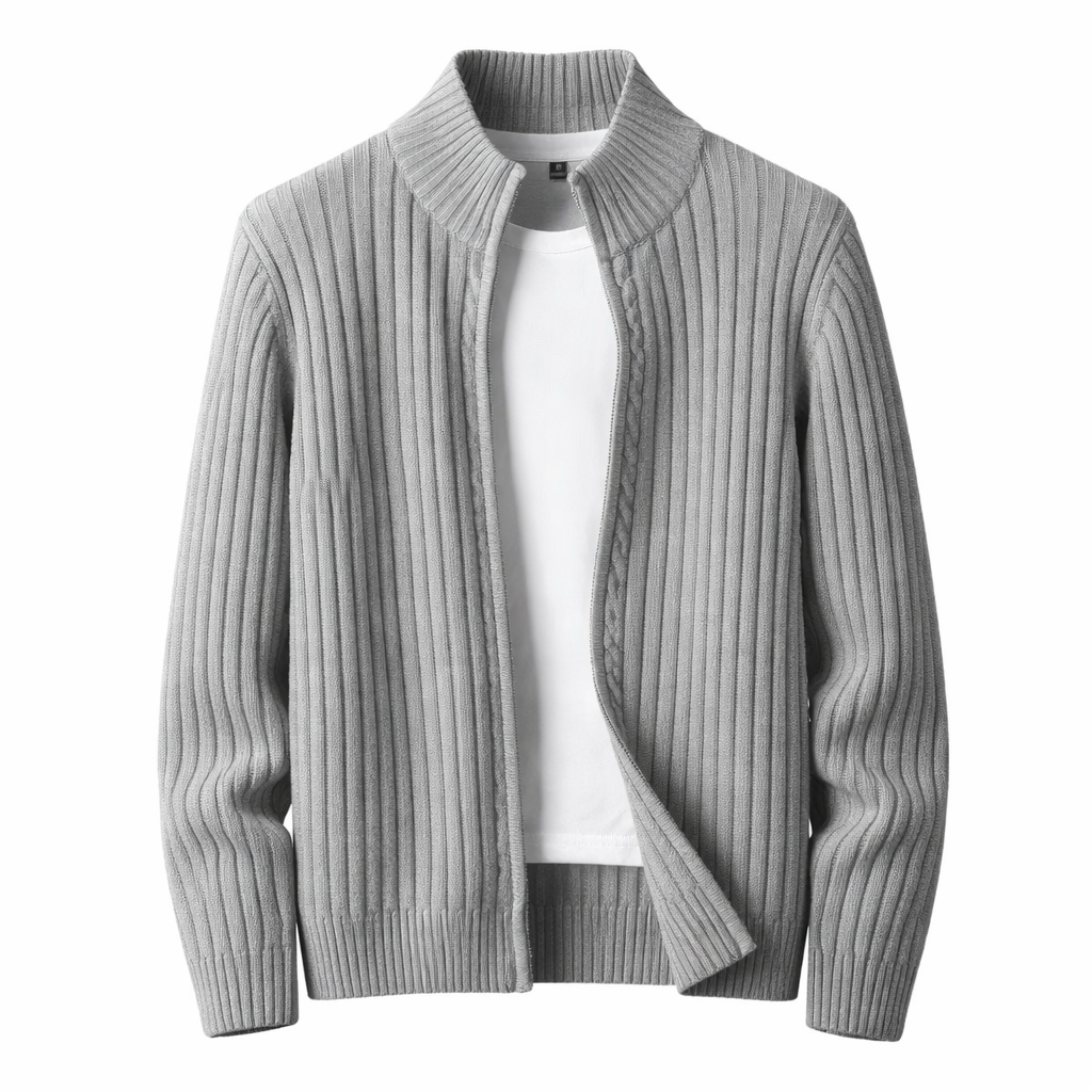 Bjarte - Ribbed Cardigan With Zipper