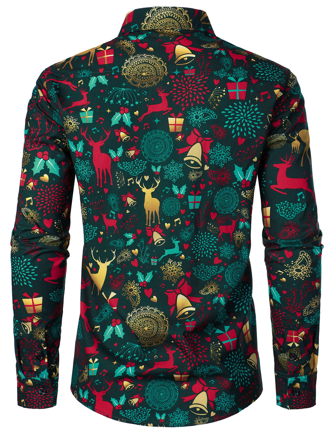 Victor - Men's Christmas Reindeer Holiday Cotton Long-Sleeved Shirt