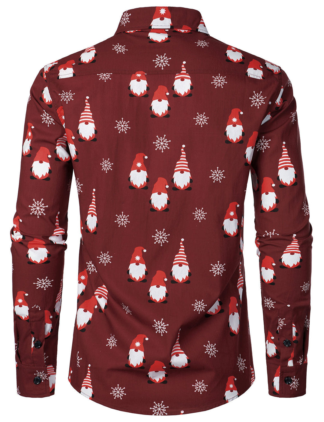 Isaac - Men's Christmas Red Cute Elf Cotton Long-Sleeved Shirt