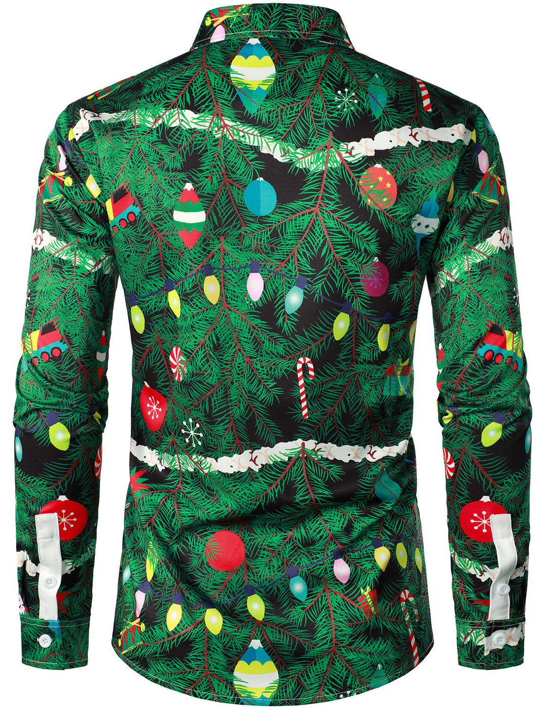 Gason - Men's Christmas Tree Camo Print Regular Fit Fun Outfit Themed Top Long Sleeve Shirt