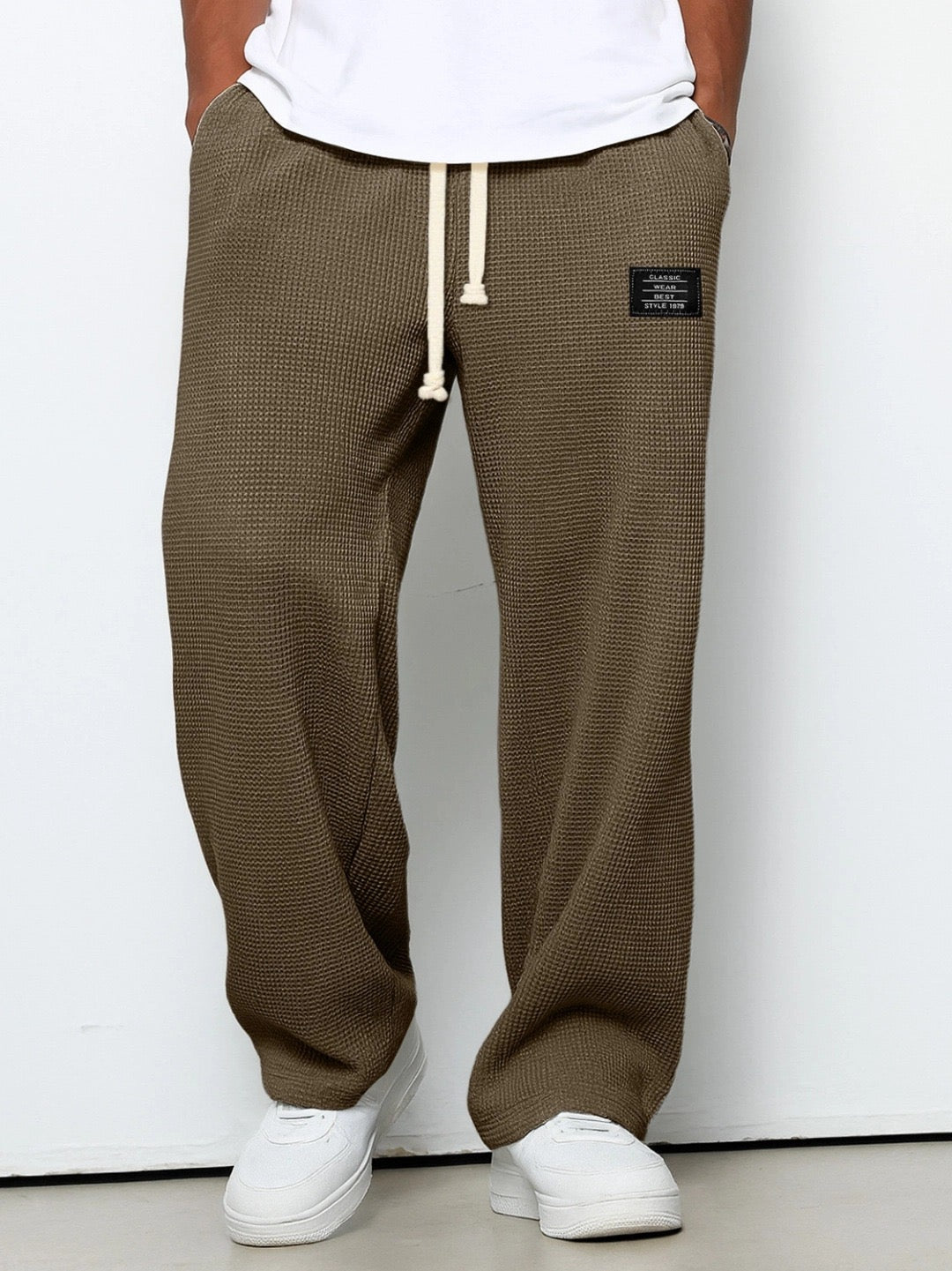 Lumapro - Wide Legs Loose Pants With Adjustable Waist