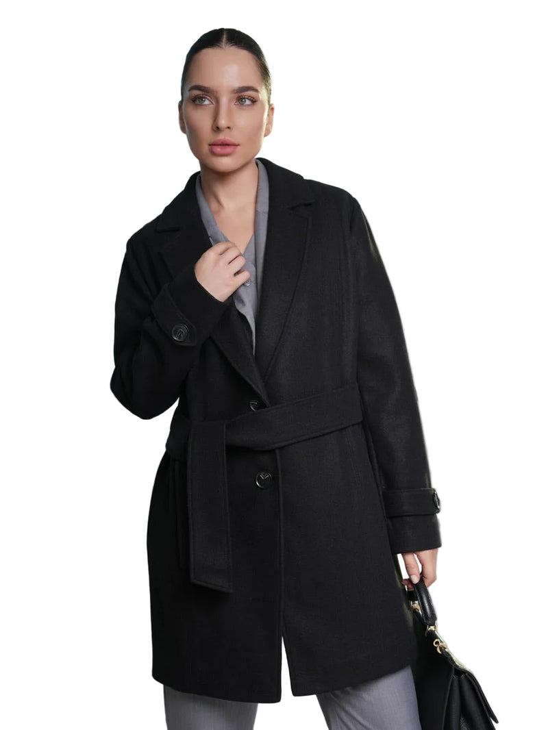 Iseult - Stylish Tie Belt Coat