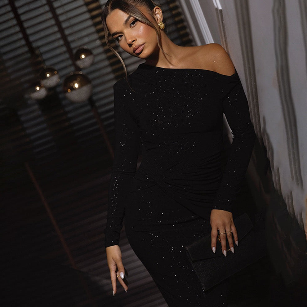 Uriela - Sparkle Long Sleeve Maxi Dress