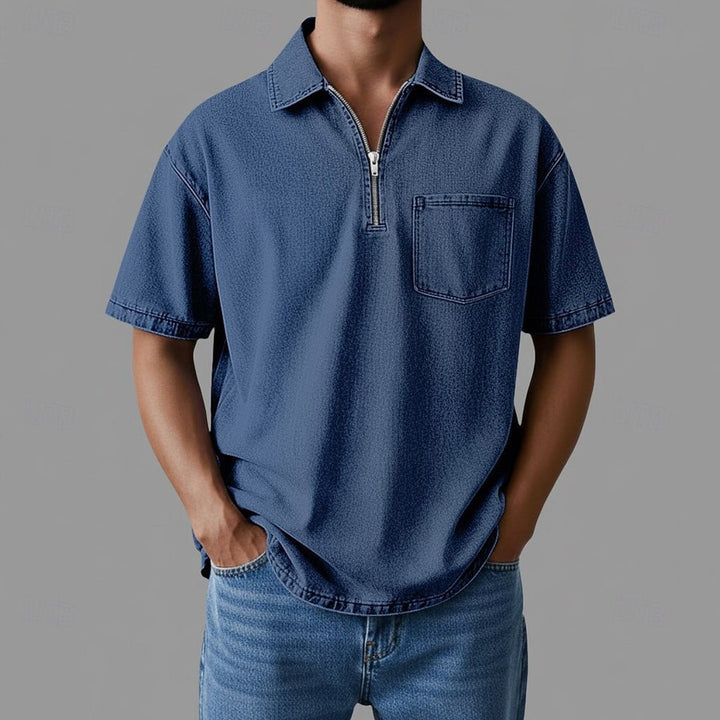 Alhan - DenimCore Zip Shirt